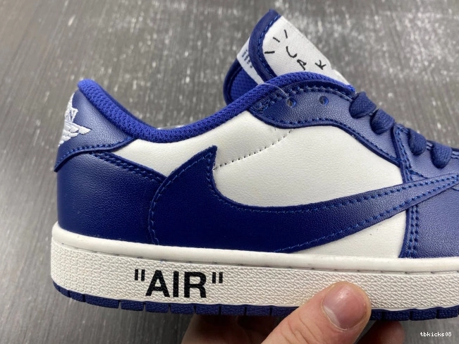 Rep TBkick JORDAN DM7890-101 SCOTT X CUSTOM X OFF-WHITE AIR 1 TRAVIS 0803